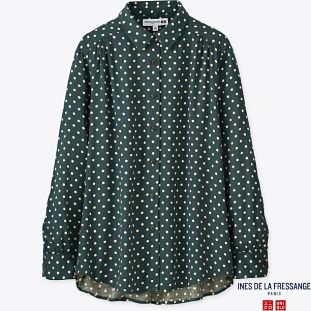 Ines De La Fressange for UNIQLO Polka Button Down